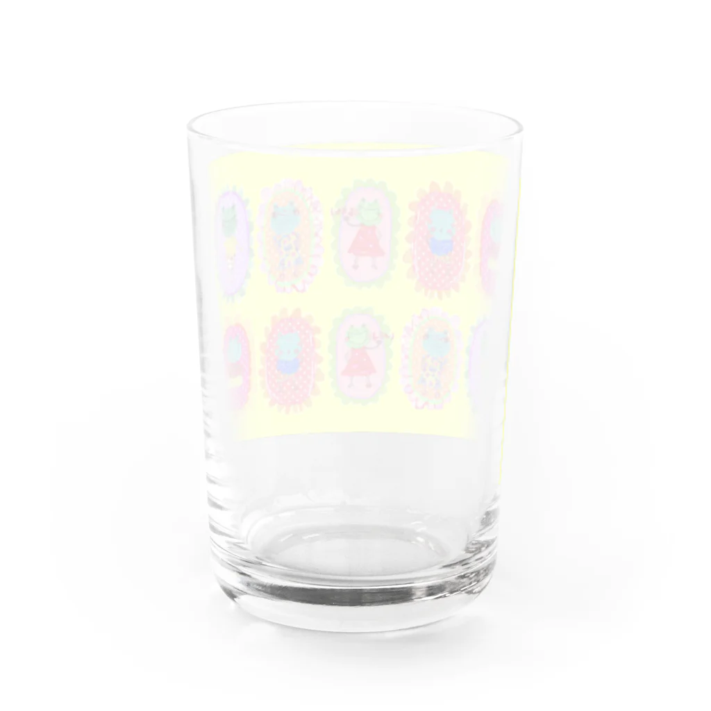 カエルがモチーフの世界にひとつだけのオリジナルデザイングッズのカエルシリーズ Water Glass :back