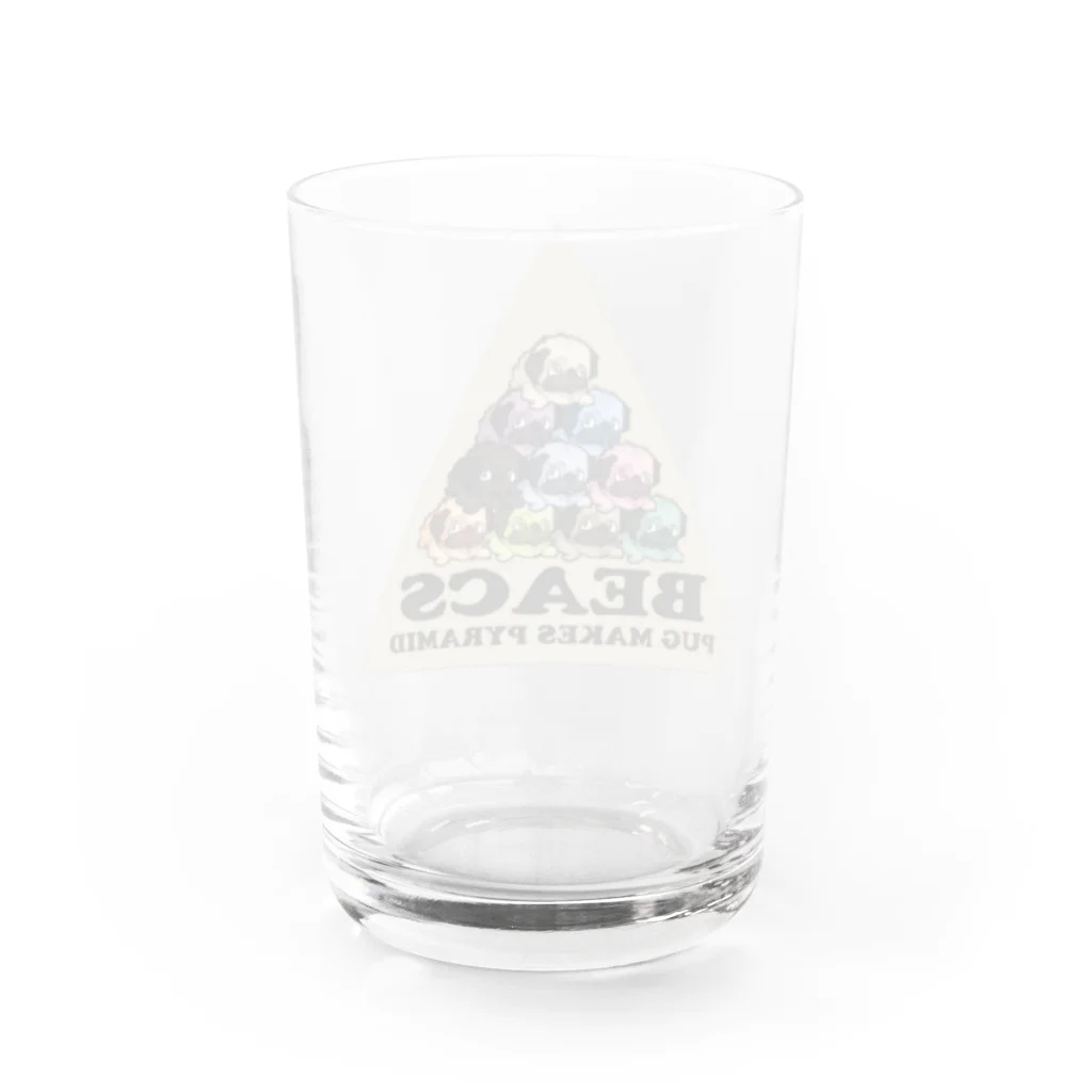 BEACSのピラミッドパグ Water Glass :back