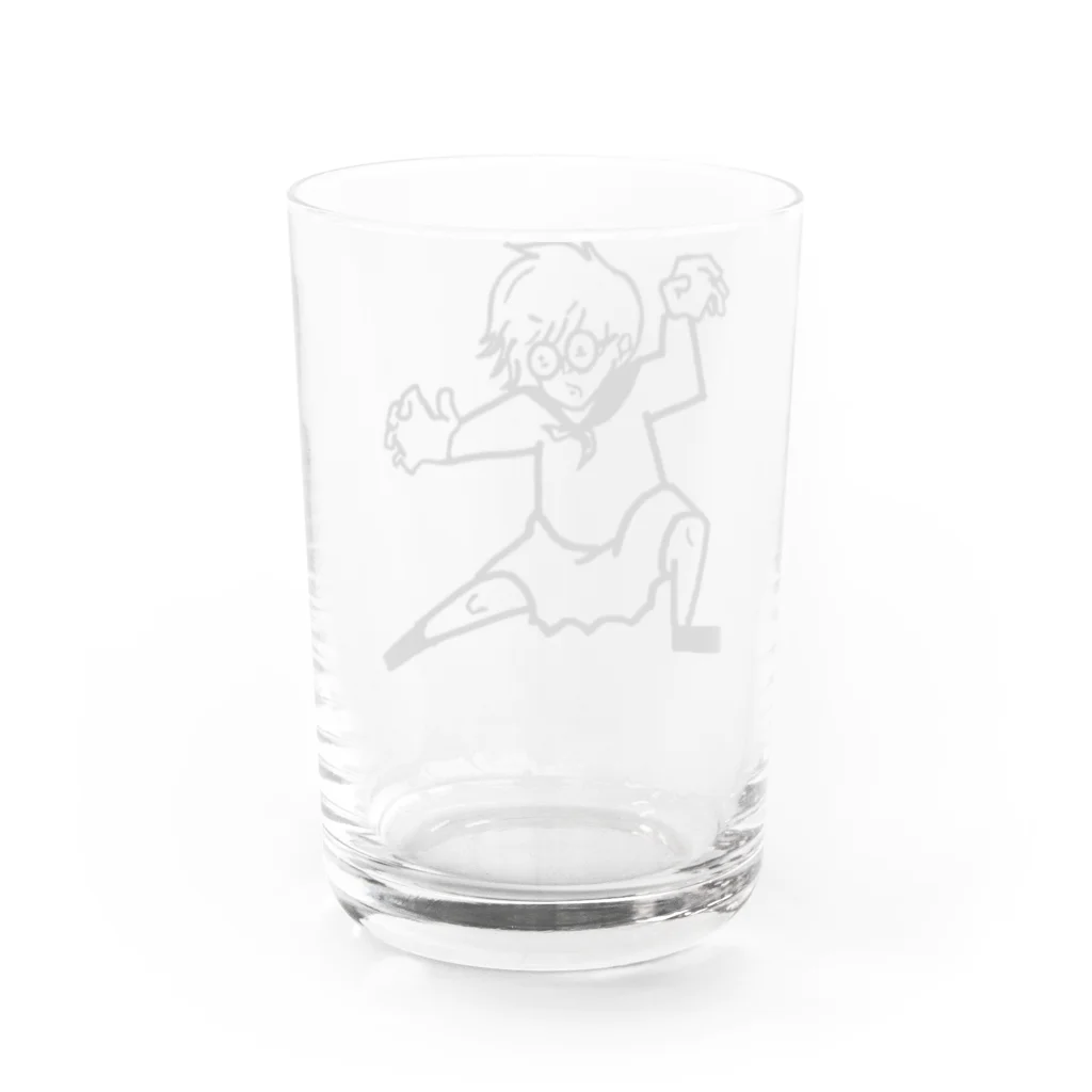 深夜サイクルのセーラーカンフー黒大 Water Glass :back