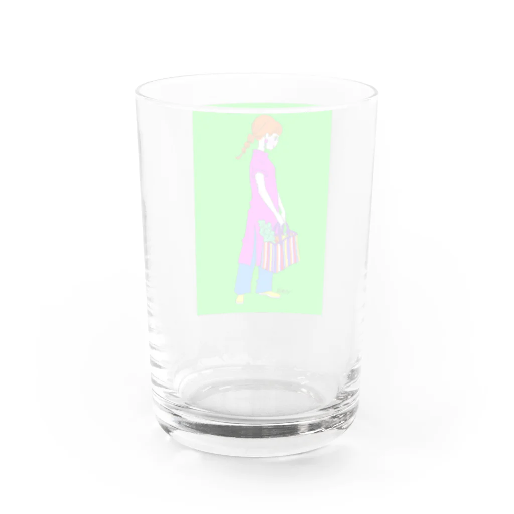 イラストレーター＊サトウユカのカラフルカゴバッグ Water Glass :back