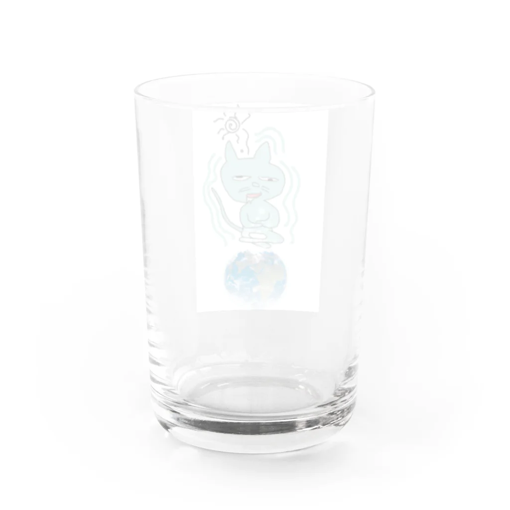 猫　ネコ　ねこの悟り猫　 Water Glass :back