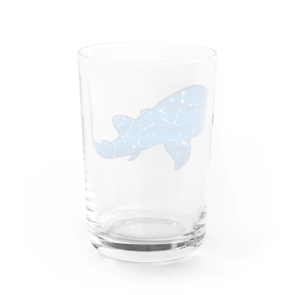 ふとんにおぼれるのジンベエザメ 夏の星座 青 Water Glass :back