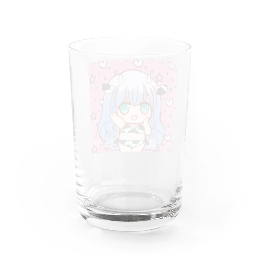 ゆきんこのお店SUZURI支店のセクシー牛ちゃん Water Glass :back