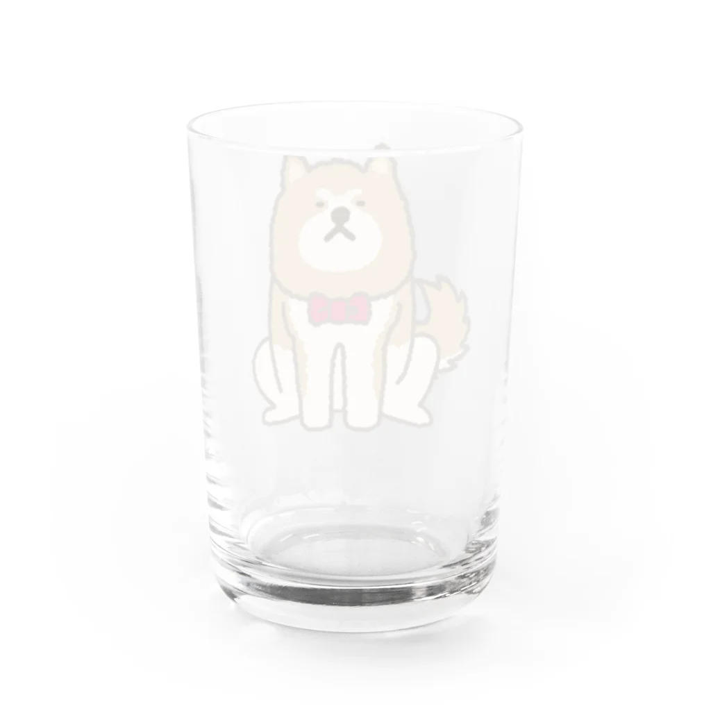 しばじるしデザインのあっあっあきた犬（ネクタイ） Water Glass :back