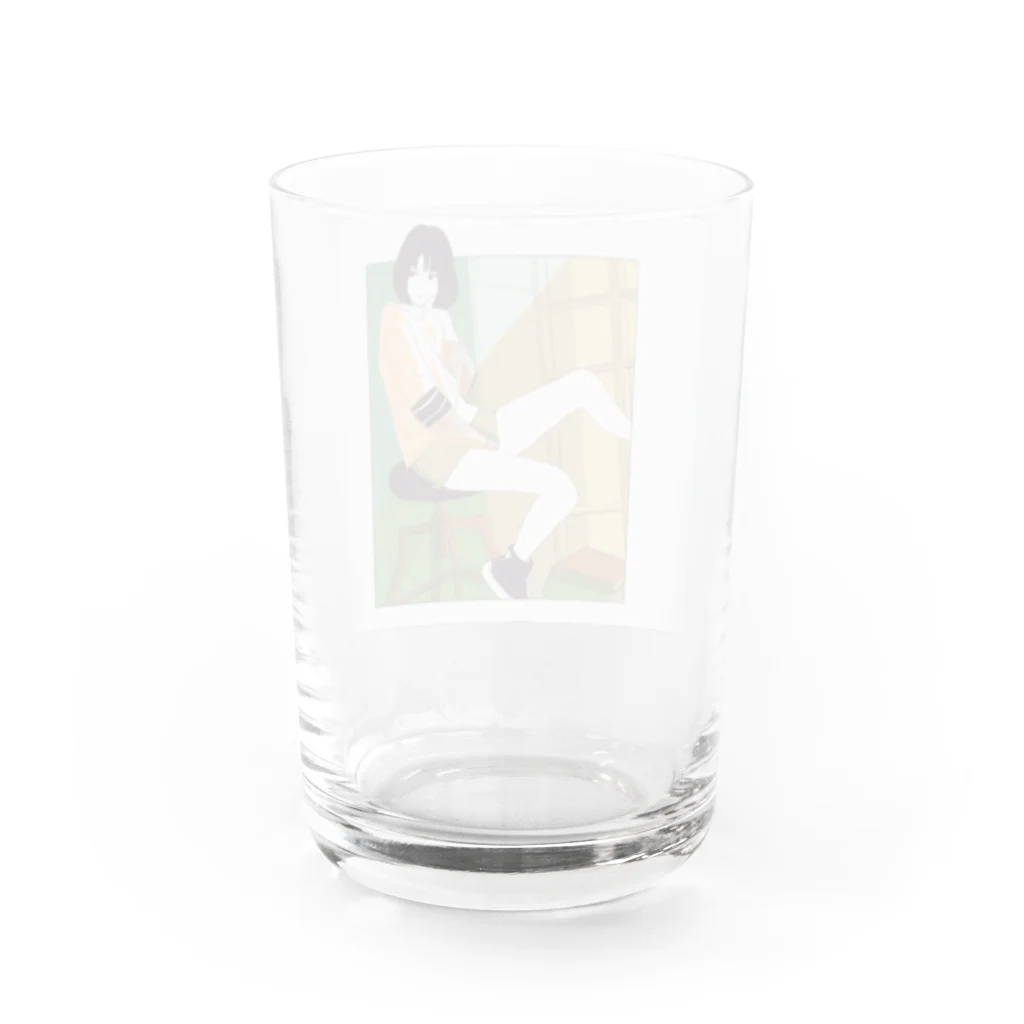 絵描き屋さんタクティスのキマッテル女の子 Water Glass :back