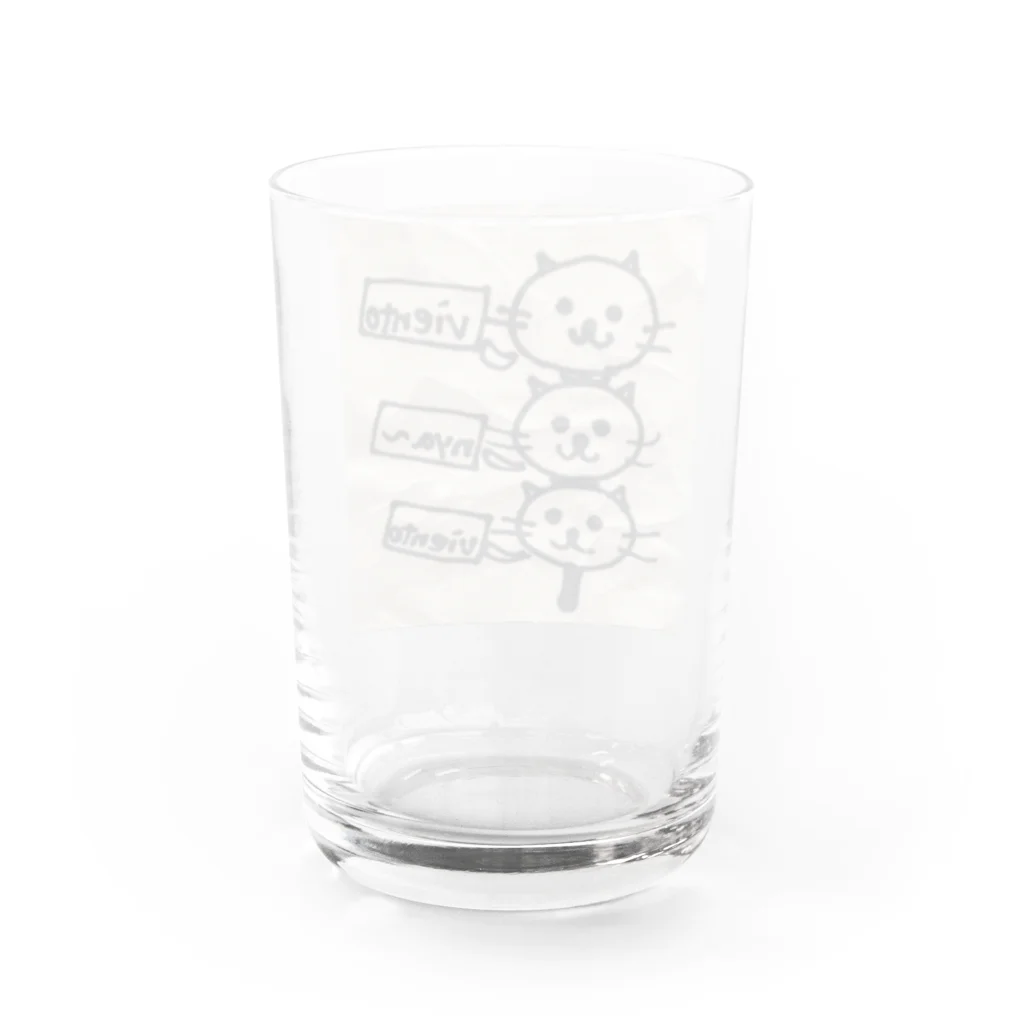 vientoのviento cat団子 Water Glass :back