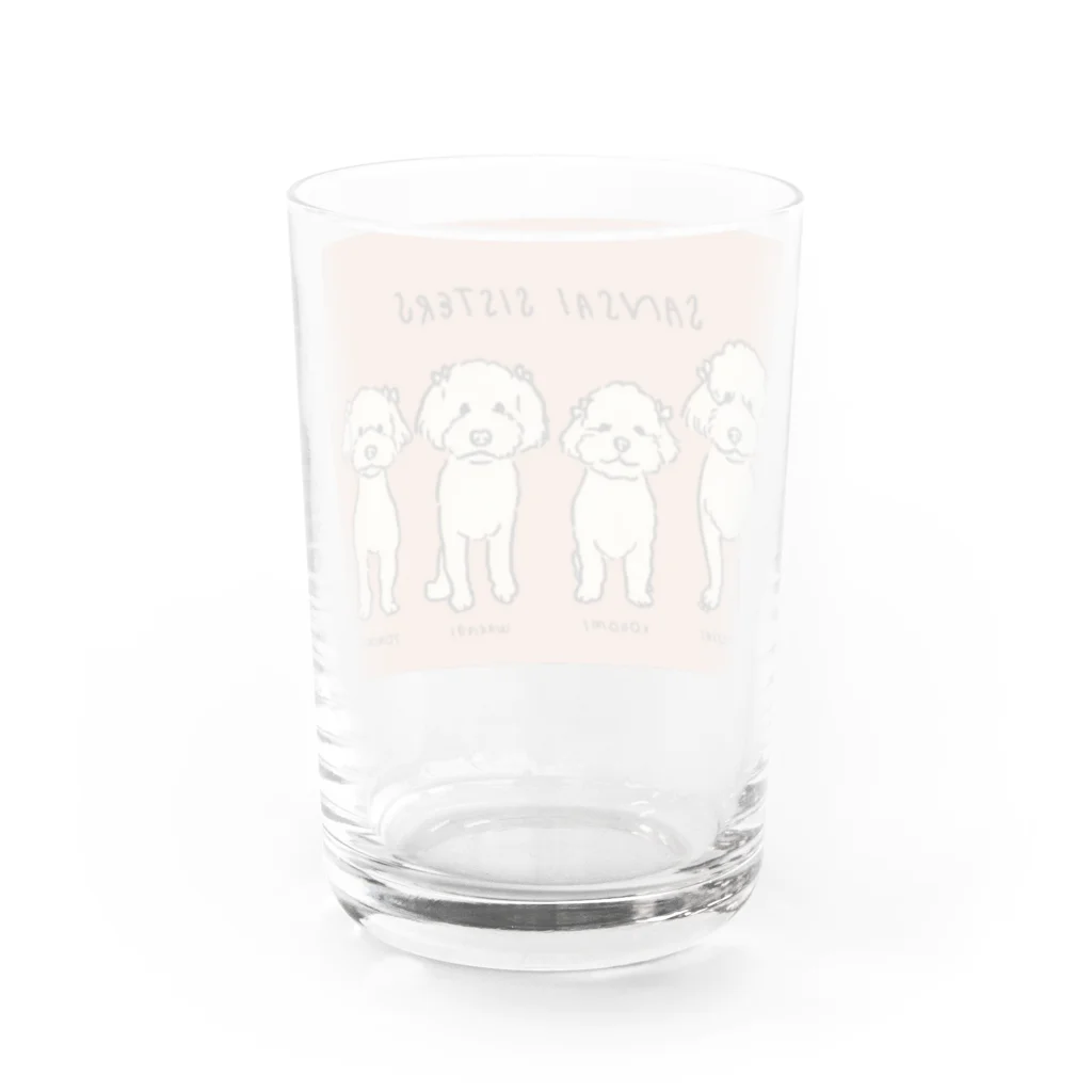 トイプードルの山菜シスターズの山菜シスターズ Water Glass :back