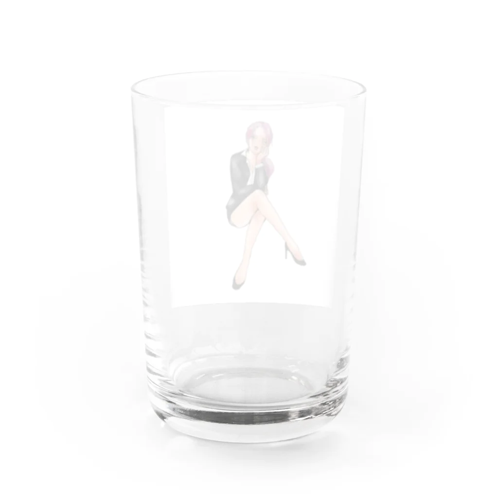 猫　ネコ　ねこの我慢の限界 Water Glass :back