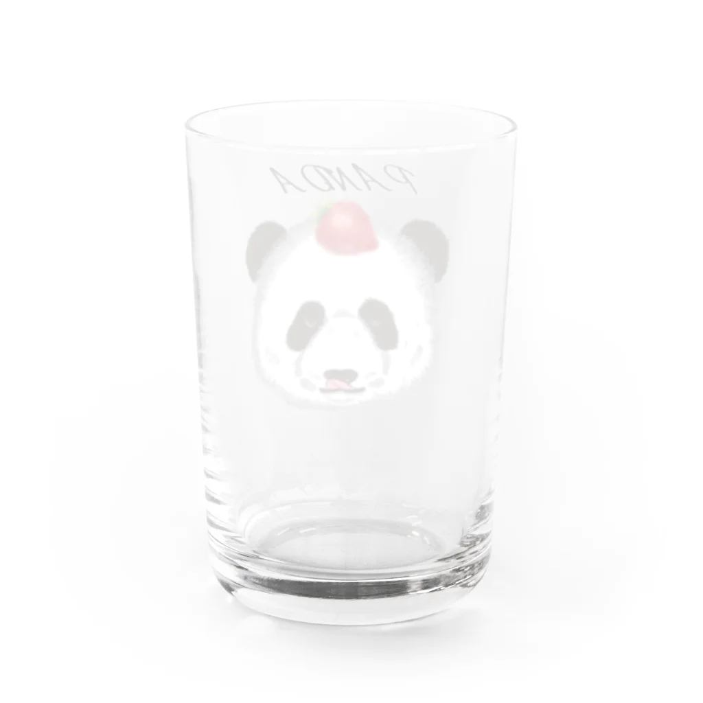 田中ザビエル世界のどうぶつの食いしん坊リアルパンダ苺 Water Glass :back