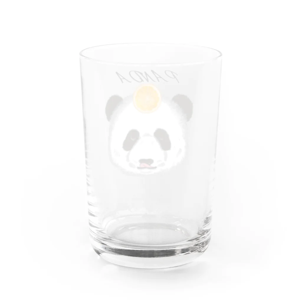 田中ザビエル世界のどうぶつの食いしん坊リアルパンダオレンジ Water Glass :back