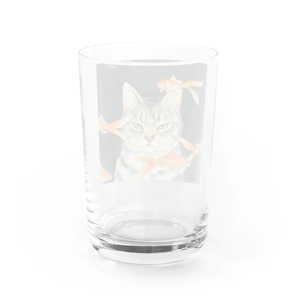 おちょぴの金魚と猫 Water Glass :back