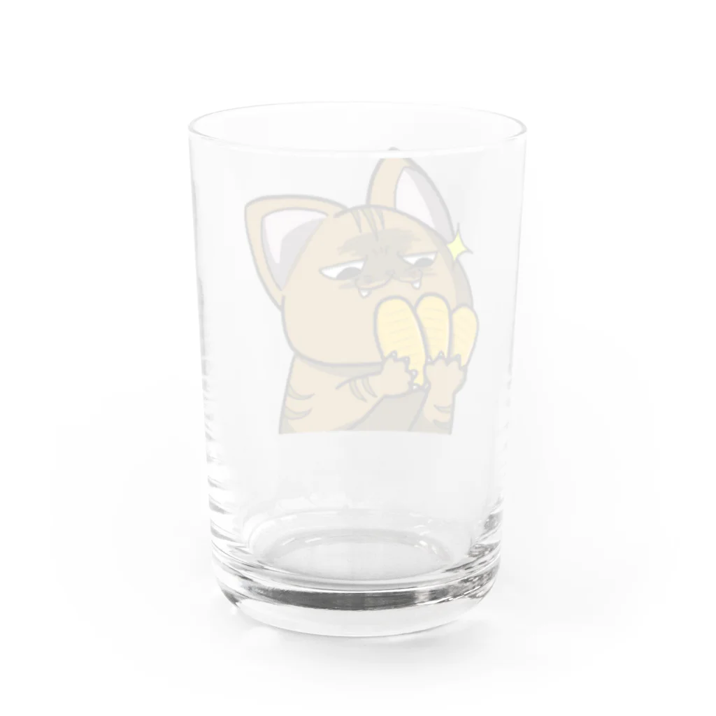 思う屋の価値の分かる猫 Water Glass :back