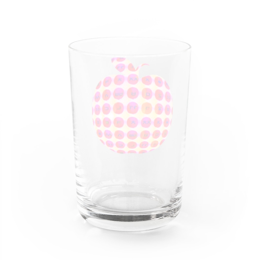 LalaHangeulのはんぐるde林檎　~キュートバージョン~ Water Glass :back