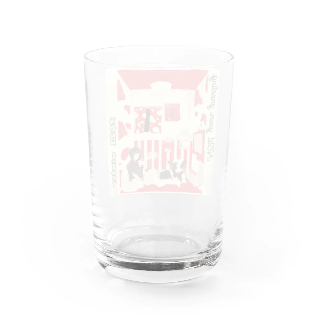 マナカショーコ merry&merryの2021 うしどし Water Glass :back