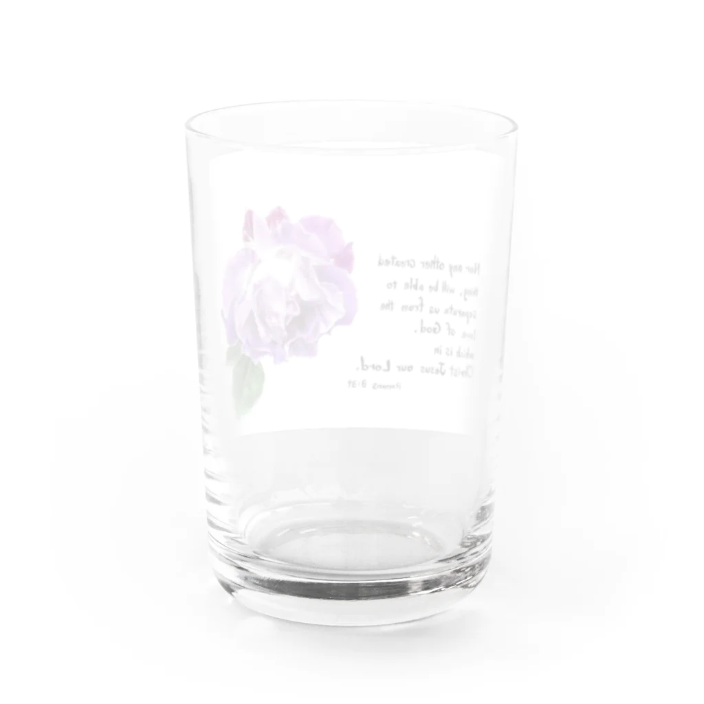 主はぶどうの木の紫のバラ Water Glass :back