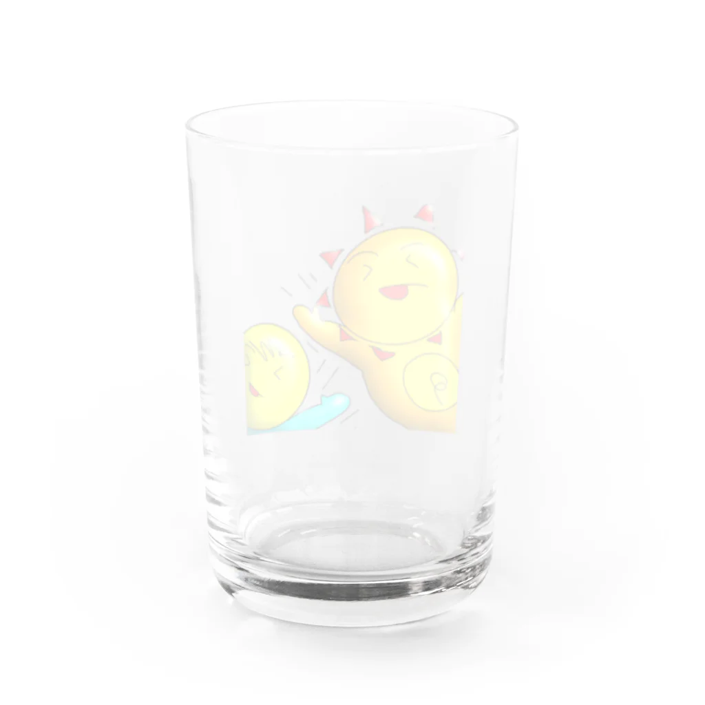電車太陽ショップの電車太陽＆ムーン君のコップ Water Glass :back