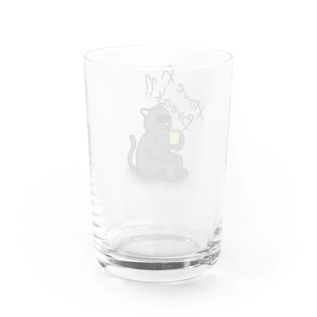 ぐらさんくろねこのくろねことこーひー Water Glass :back