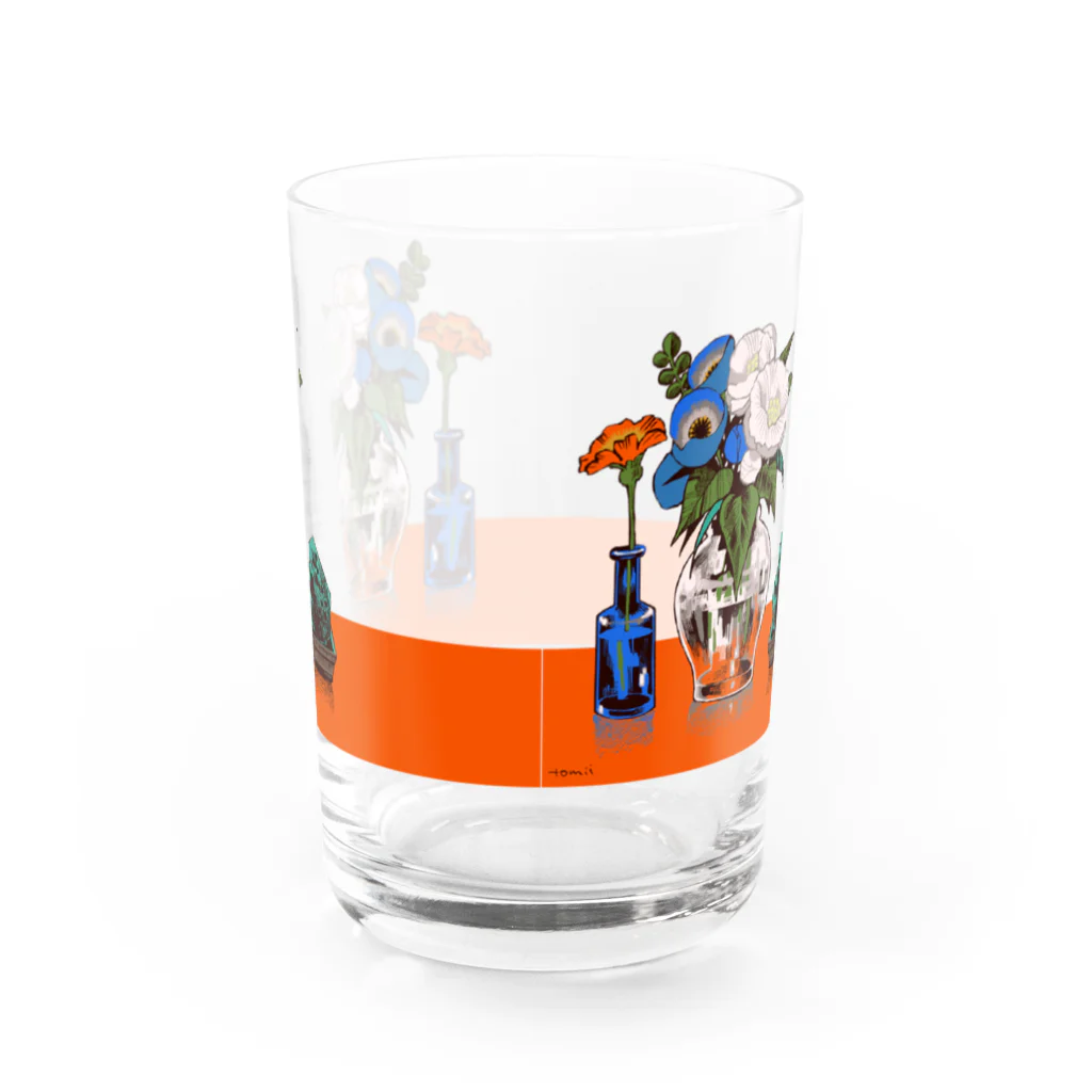 tomidoronの生花を見守る石・テーブル付き Water Glass :back