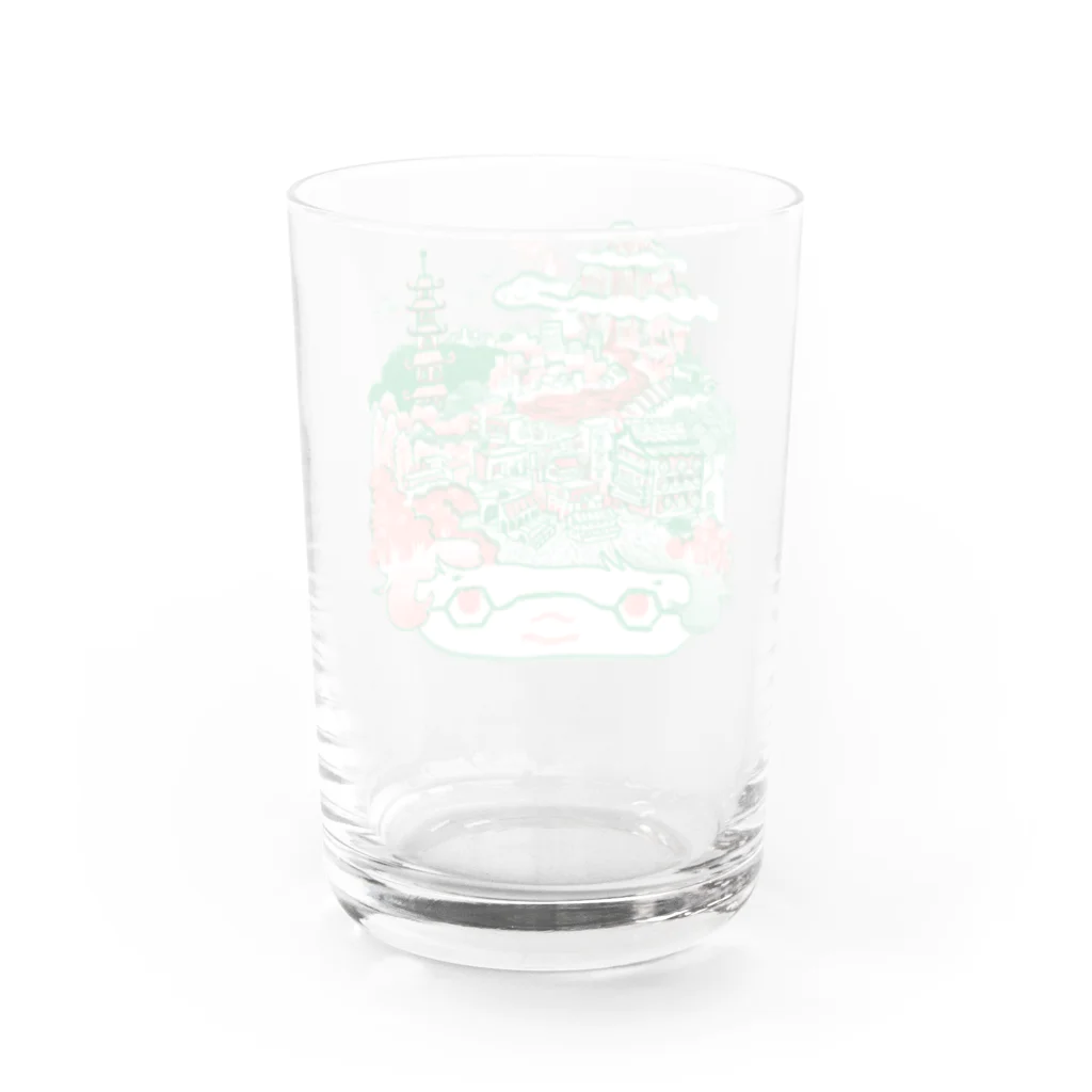 惑星2815の顔ちゃん　（仙人のいるまち） Water Glass :back