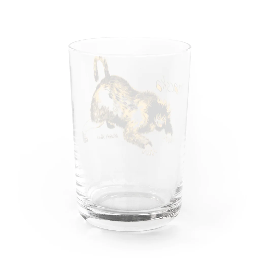 マチュカバーショップの新井英樹ver 獲物を狙うモンにゃん Water Glass :back