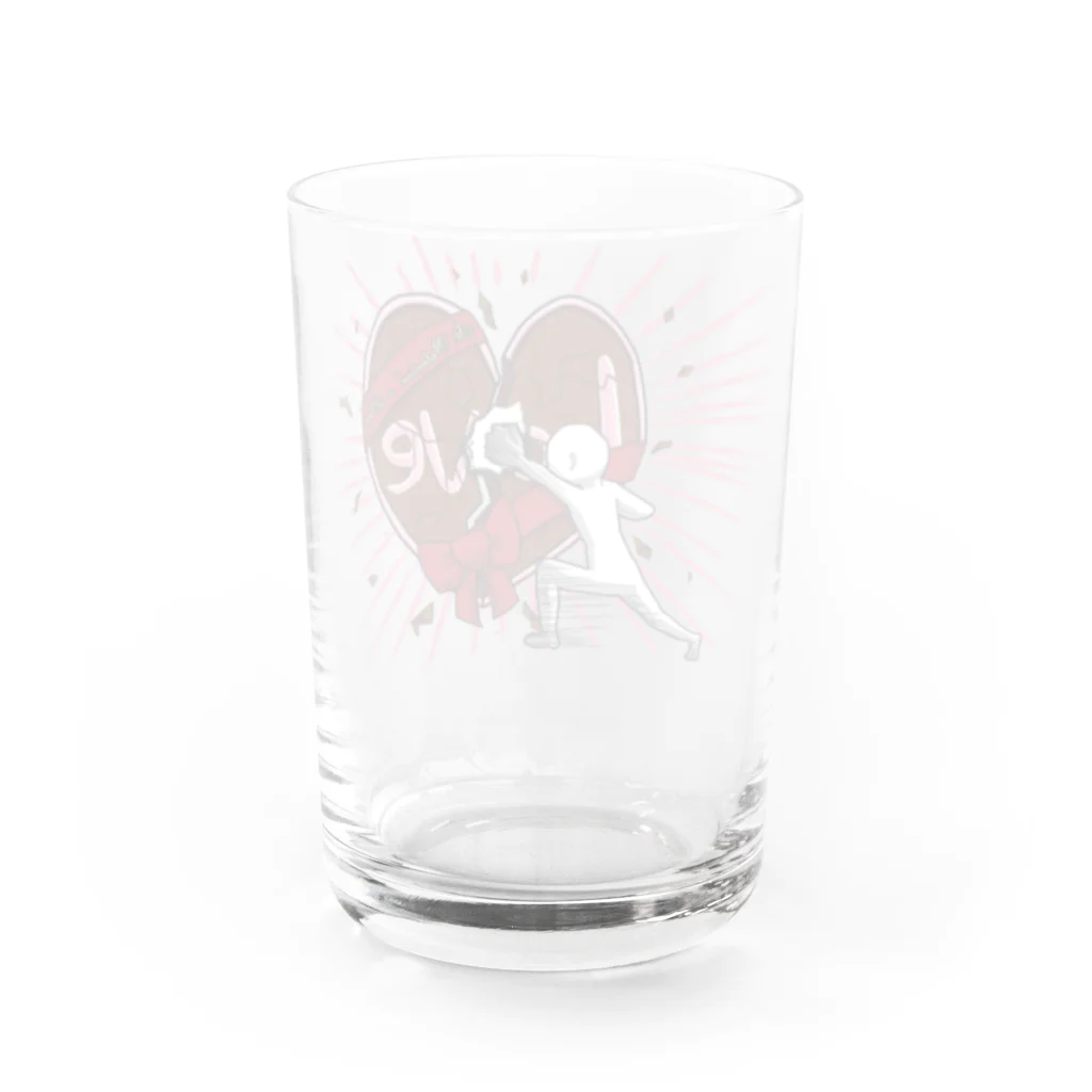 Drecome_Designの粉砕!バレンタインデー Water Glass :back