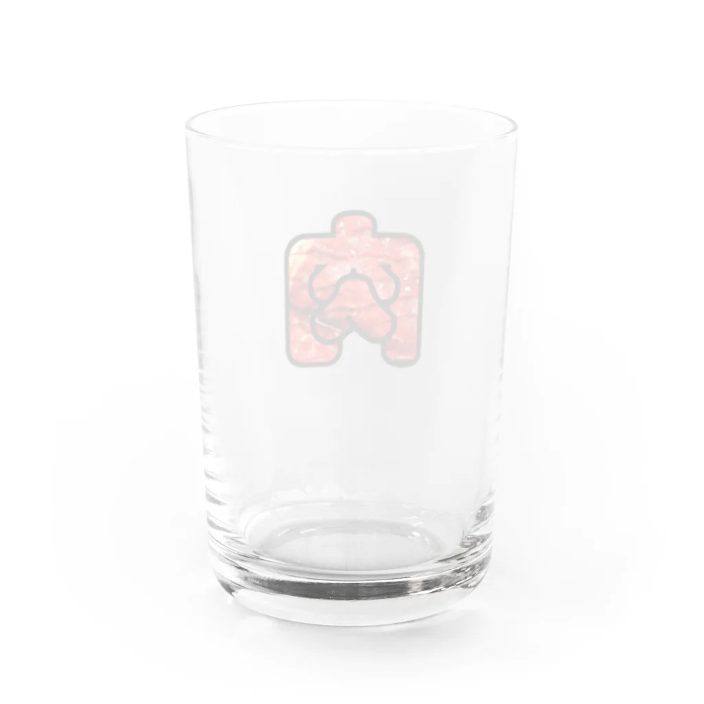 魚肉販売所の肉文字 Water Glass :back