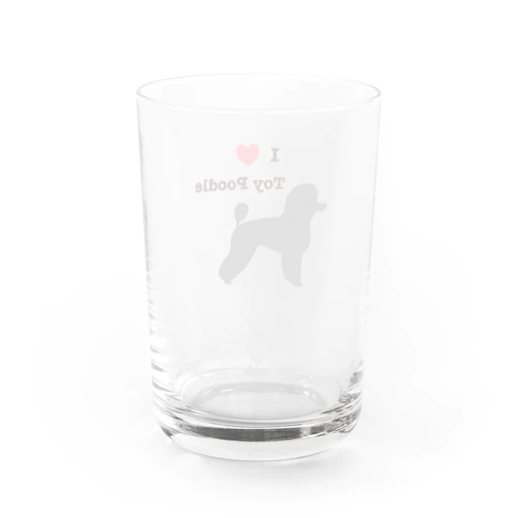 リツショップのトイプードルシルエット Water Glass :back