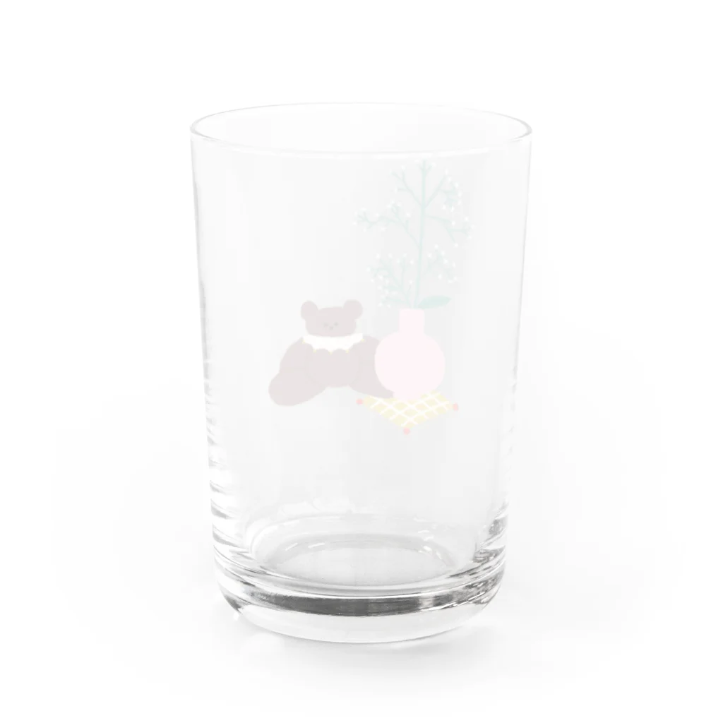 かわべしおん | イラストレーターのカスミソウとぬいぐるみ Water Glass :back