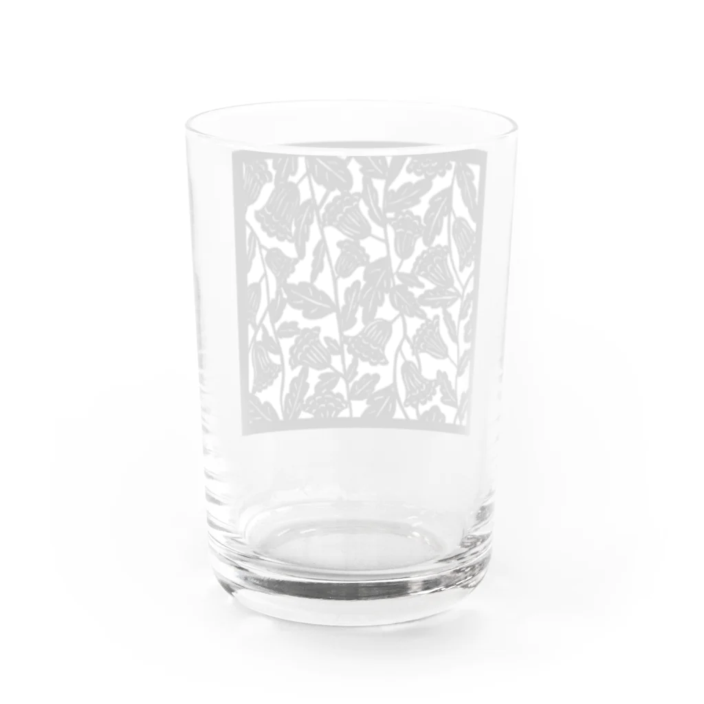 ttt125bの白黒　花　型紙 Water Glass :back