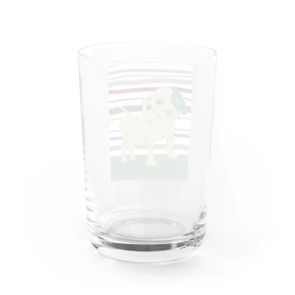 DOG DOG DOGのぶち犬 Water Glass :back