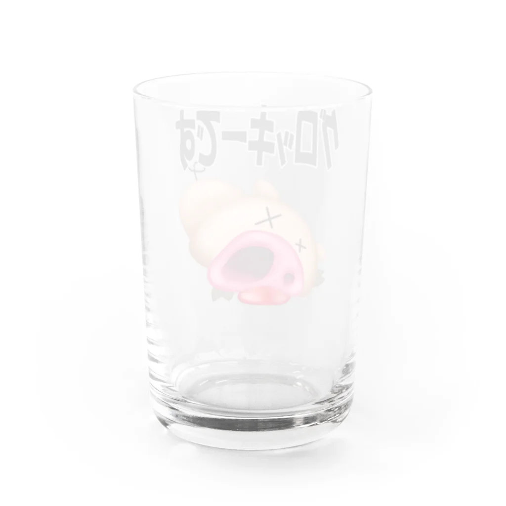 ワン太フルのTシャツ屋さんのぶた君グロッキー Water Glass :back