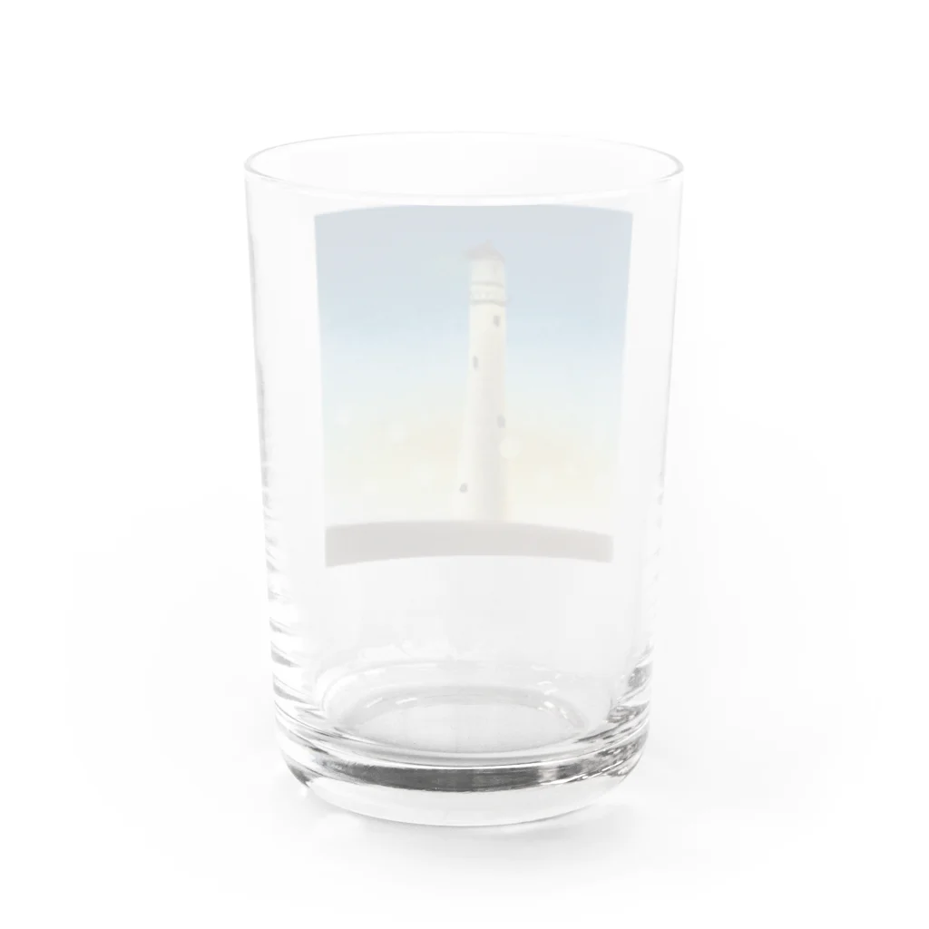 Pastel chachaの夜明けの灯台 Water Glass :back