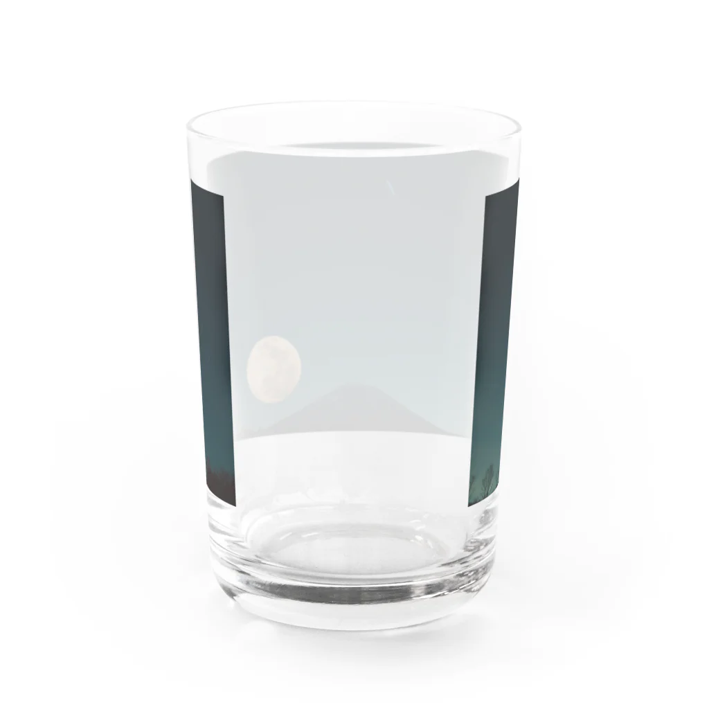 月と鼈の富士山と月 Water Glass :back