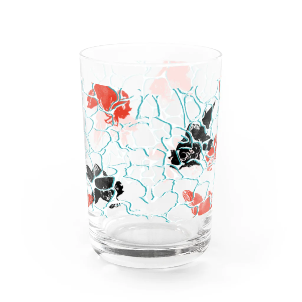 茶屋の揺らぐ金魚のグラス Water Glass :back