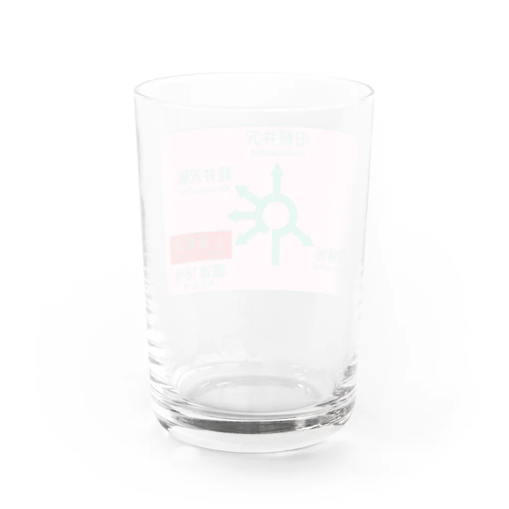 ozkの軽井沢六本辻ラウンドアバウト標札ピンク Water Glass :back