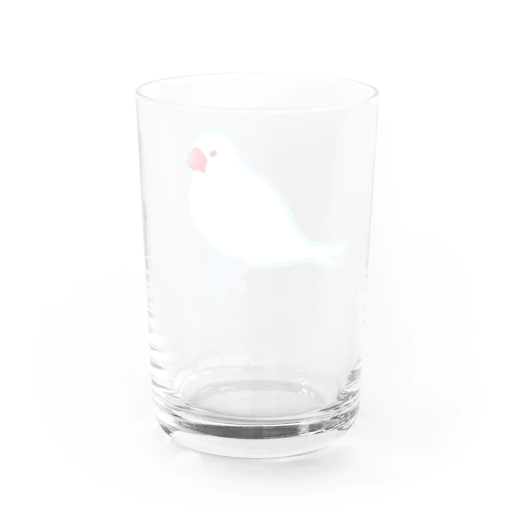 comet-yの白文鳥ワンポイント Water Glass :back