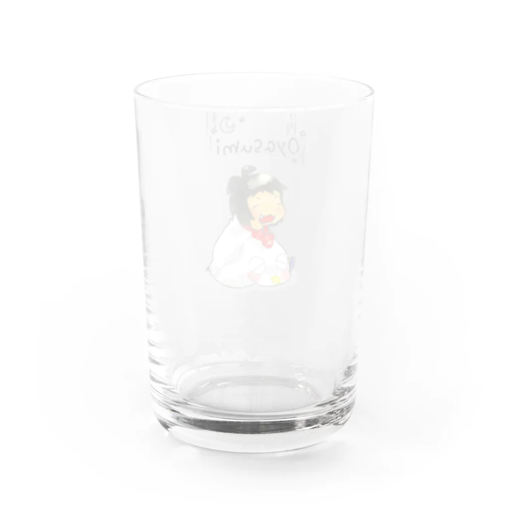 ジャスミンショップのジャスミン(ニワトリと一緒におやすみver) Water Glass :back