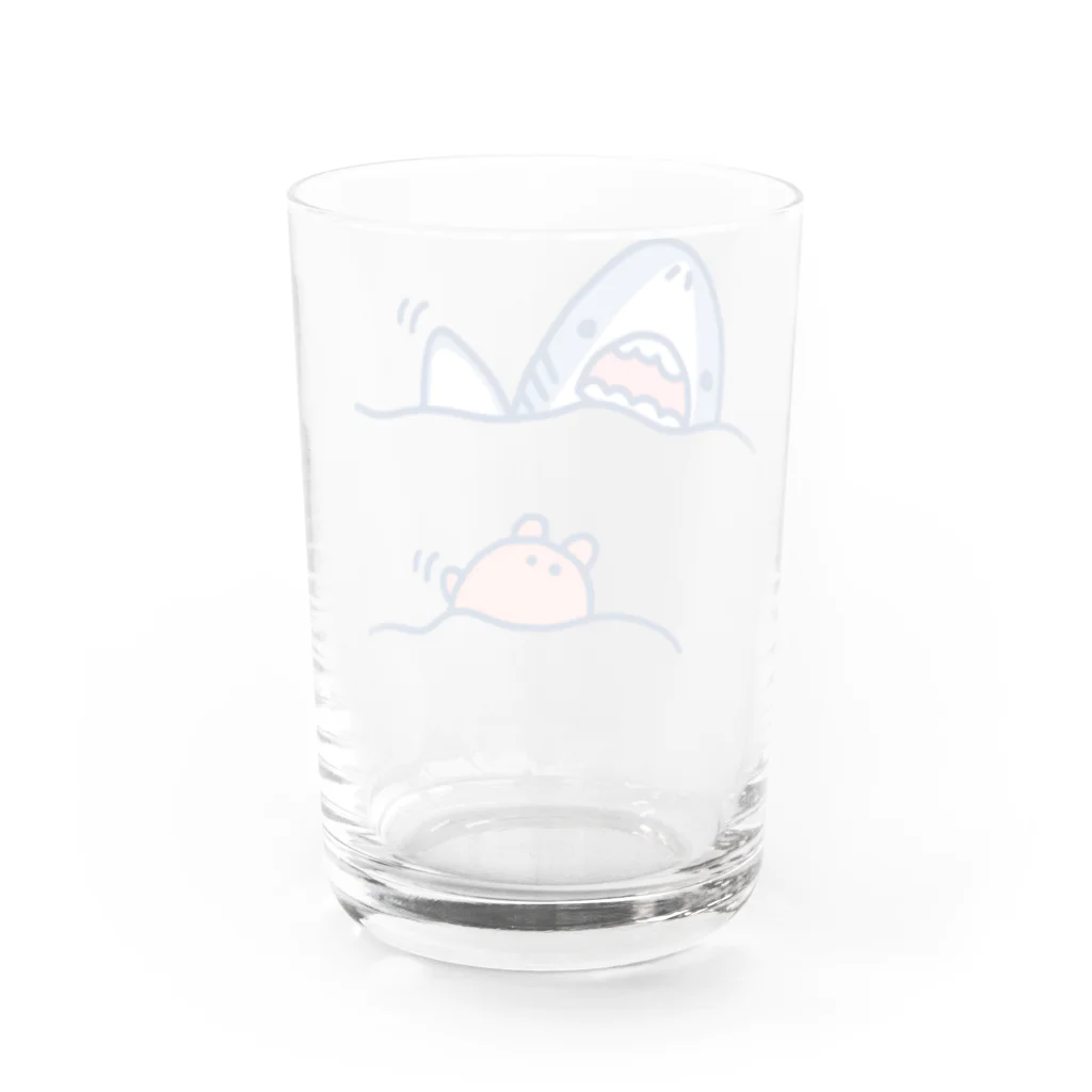 サメとメンダコ[namelessmm2]の手を振るサメとメンダコ Water Glass :back