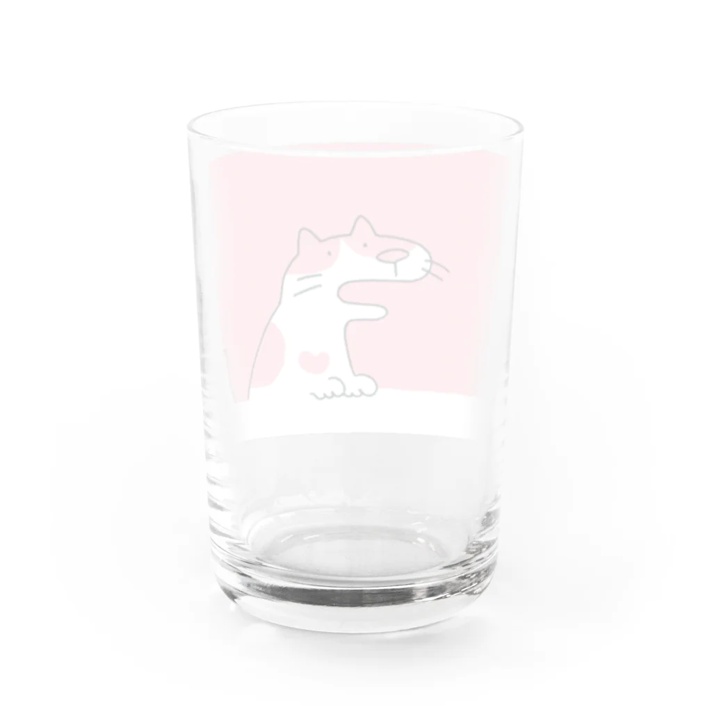 しろくまのかばん屋さん（SUZURI店）のぶちねこさん Water Glass :back