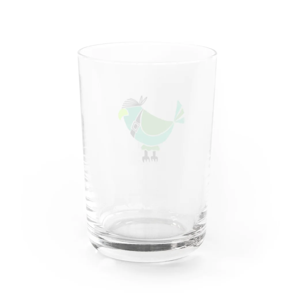 チノサーフアートのPeace pirates green  Water Glass :back