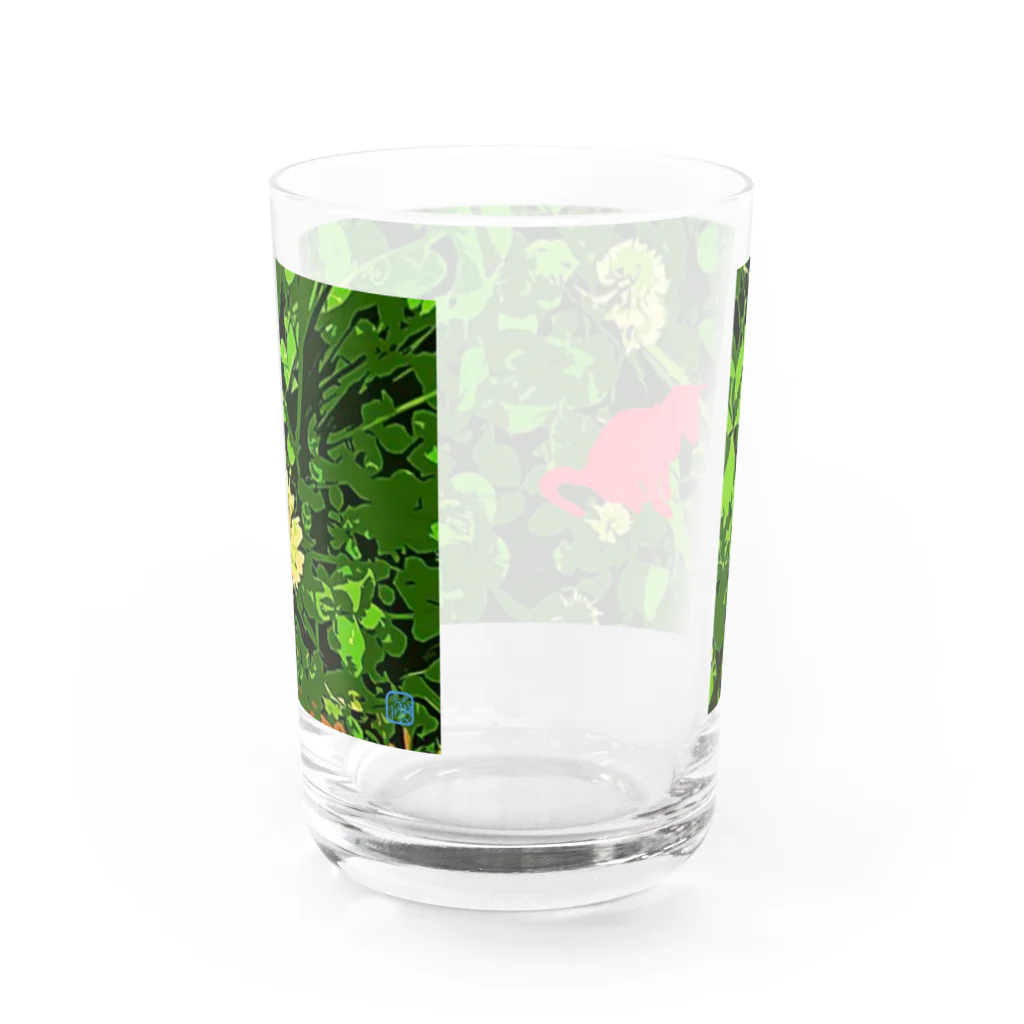 ショップみすず八梨のにゃんズinクローバー Water Glass :back