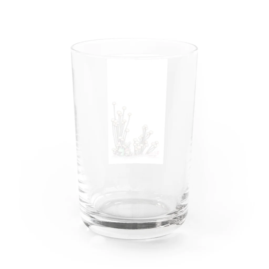 小さなおみやげやさん（SUZURI支店）のきのこと小人と時々カエル（えのき茸） Water Glass :back