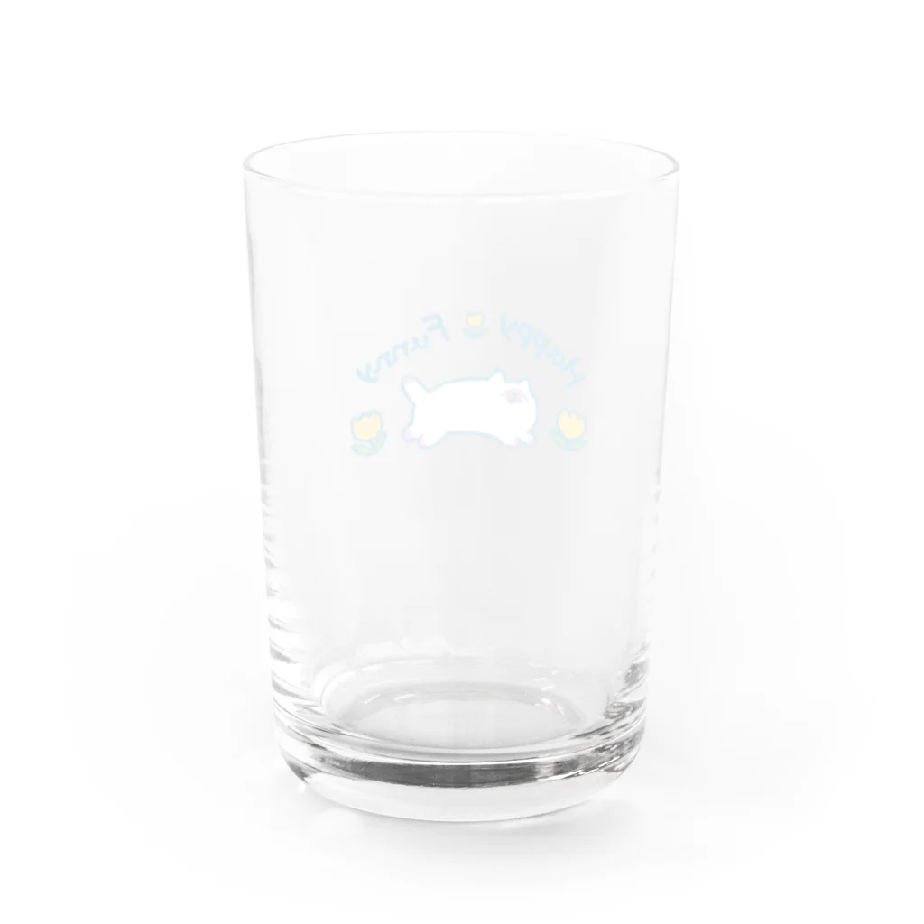 本調子のHappyFunnyねこちゃん Water Glass :back