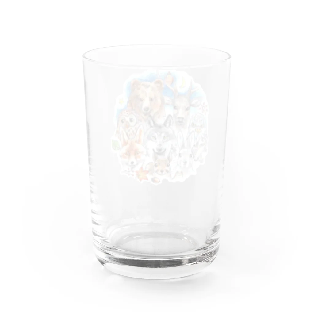 ＰＵＧＬＡＮＤの熊・鹿・フクロウ・オオカミ・キツネ・鷹・イモリ・うさぎ・リス・ジョウビタキ Water Glass :back