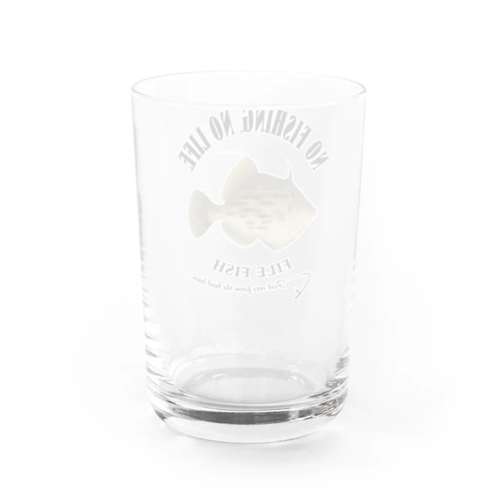 猫と釣り人のKAWAHAGI_EB_2CW Water Glass :back