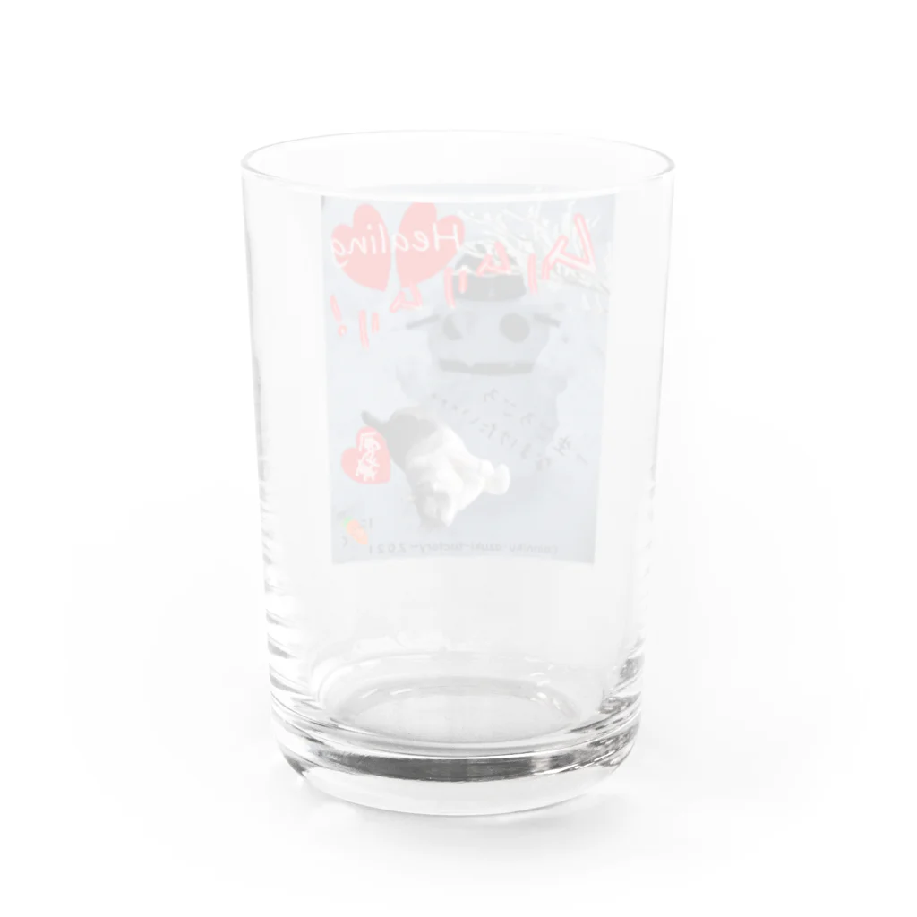 にんにく小豆製作場  のねこさんの願い（なまけたい）n-2 Water Glass :back