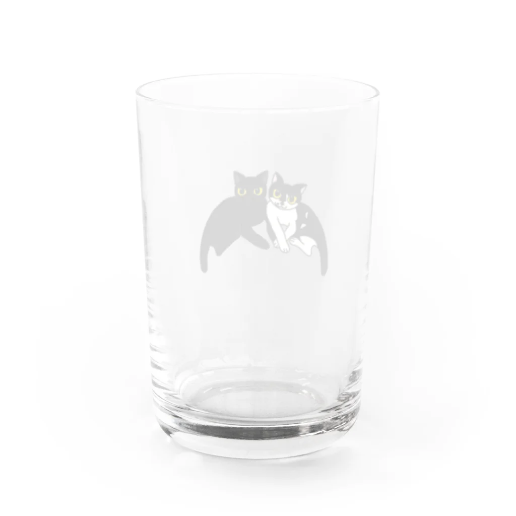 Frei Hyäneの仲良しネコ Water Glass :back
