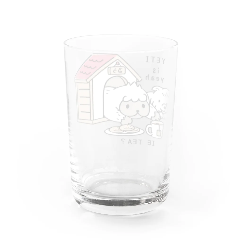 イラスト MONYAAT のCT112 YETI is yeahの家でお茶 Water Glass :back