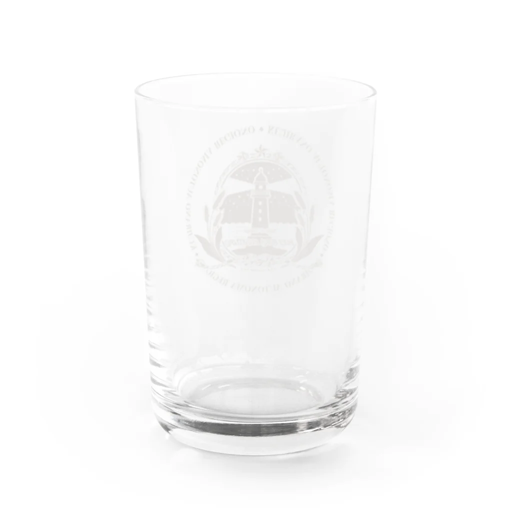 鯨野駅舎 おみやげコーナーの果ての灯台・バル Water Glass :back