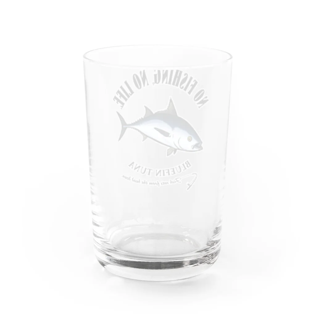 猫と釣り人のKUROMAGURO_EB_1CW Water Glass :back